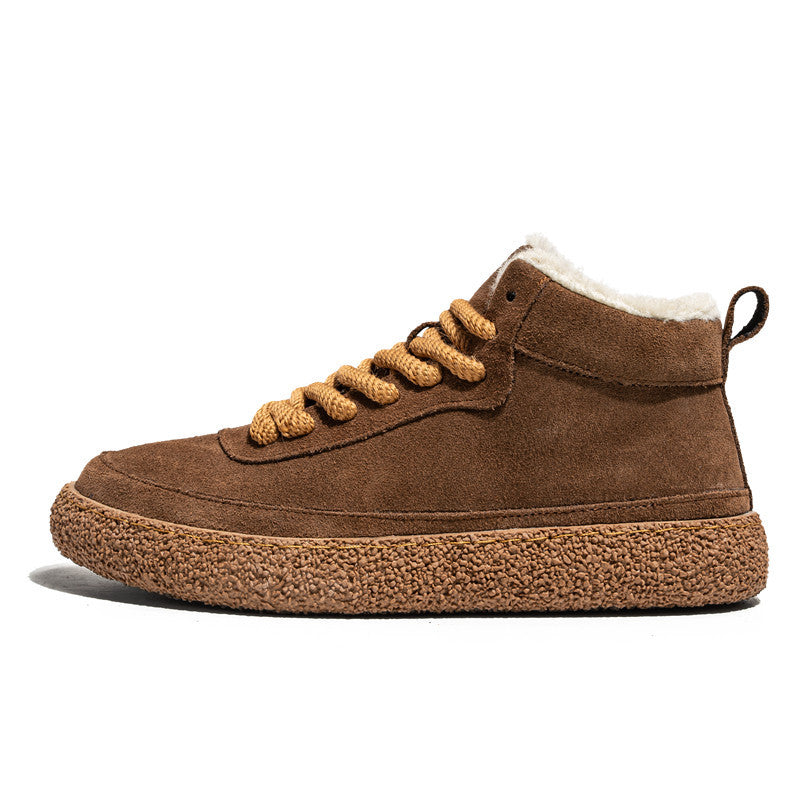 Zapatillas de skate casuales de gamuza de corte medio de plataforma para hombre