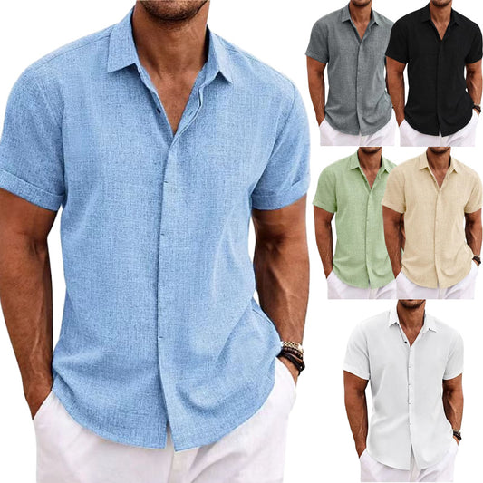 Camisa de manga corta de talla grande para hombre para la playa