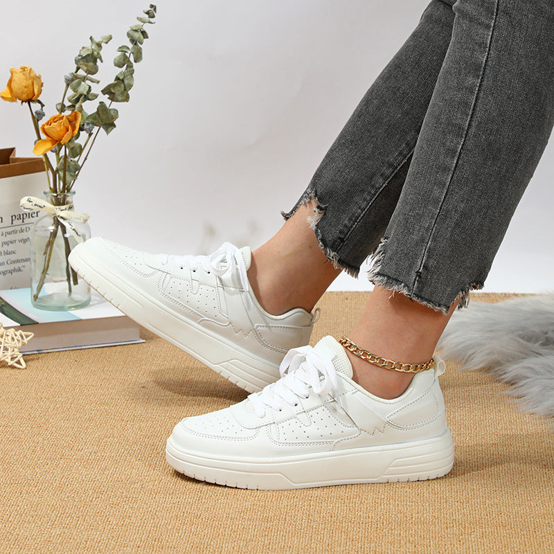 Zapatillas de tabla cómodas de suela blanda para pareja de plataforma de moda europea y americana, con cordones