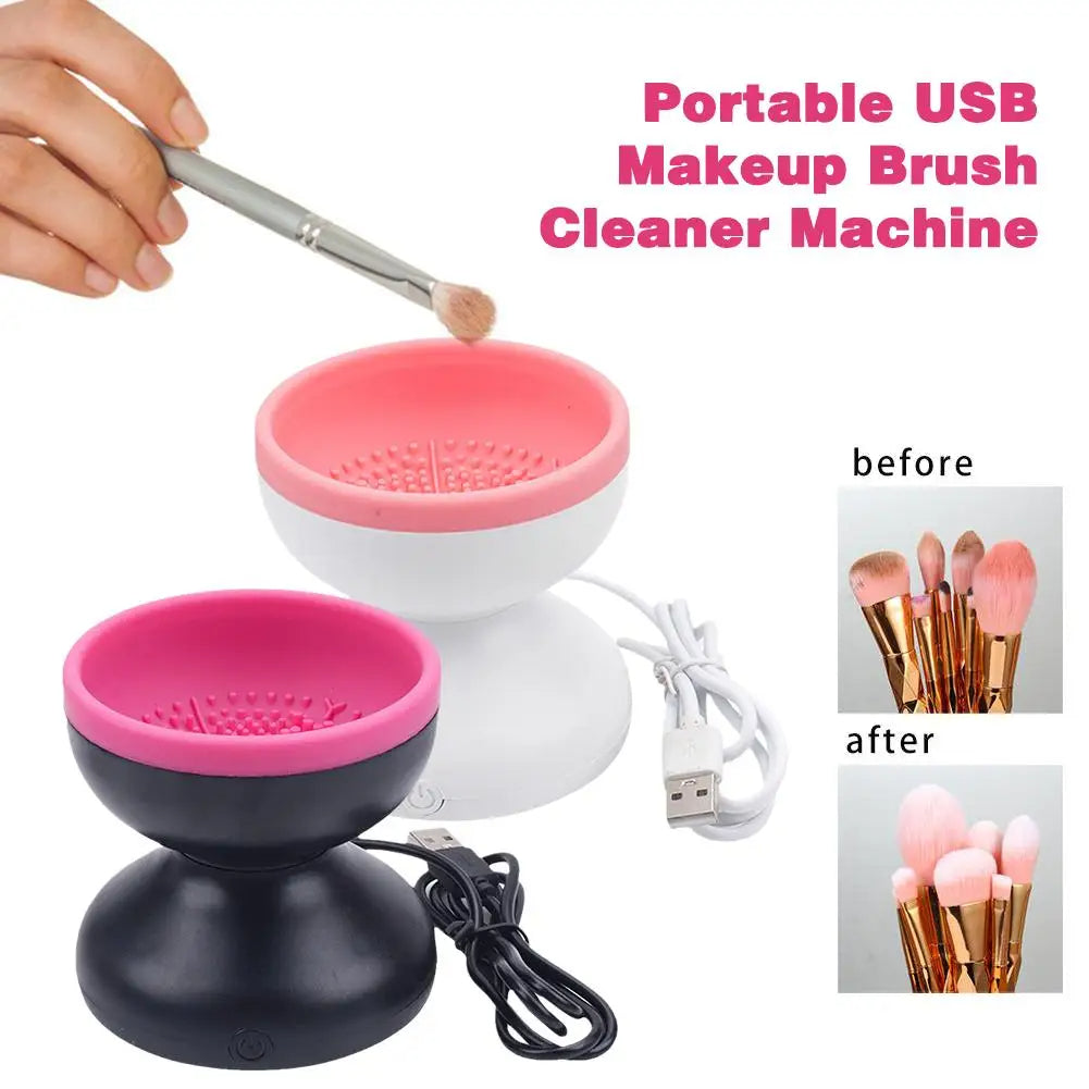 Máquina Limpiadora de Brochas de Maquillaje Eléctrica Portátil Automática USB Herramientas de Limpieza de Brochas Cosméticas para Todos los Tamaños de Juegos de Brochas de Maquillaje de Belleza