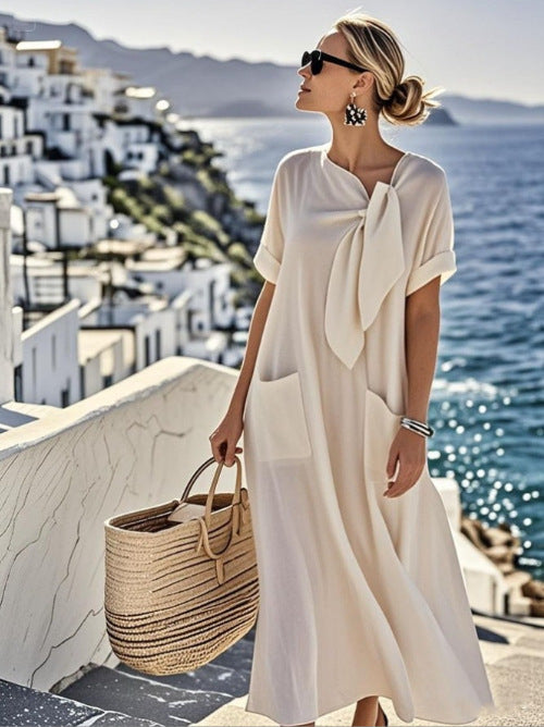 Women's Casual Loose Fashion Solid Color Dress