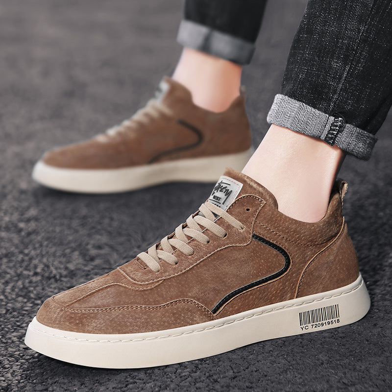 Zapatos bajos de algodón, Zapatillas deportivas, Zapatos casuales de cuero británicos versátiles para hombres