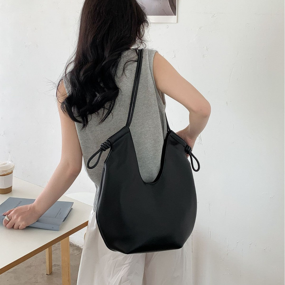 Bolso Tote Minimalista de Gran Capacidad para Mujer, Estilo Nuevo, de Un Solo Hombro