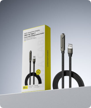 Cable de datos con soporte plegable de carga rápida 2 en 1 Cable de datos Soporte plegable para teléfono/tableta Tipo C a Tipo C USB-A a Tipo C