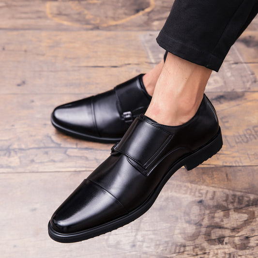 Zapatos de cuero slip-on británicos de tallas grandes para hombre
