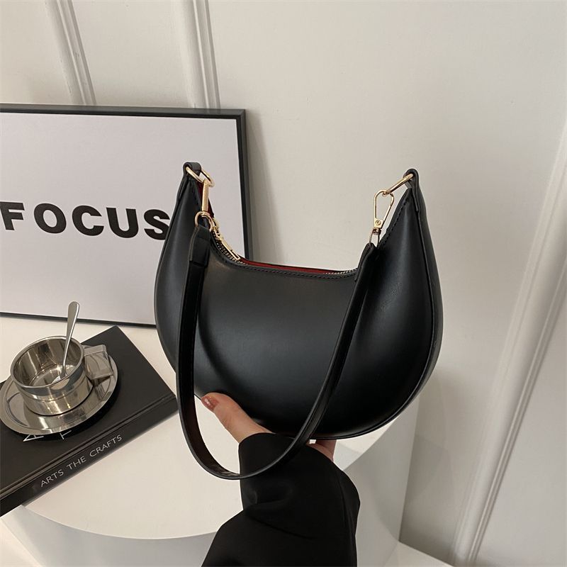 Bolso de Hombro Texturizado Niche Crescent, Nuevo y Sencillo, que Combina con Todo, Para Mujer