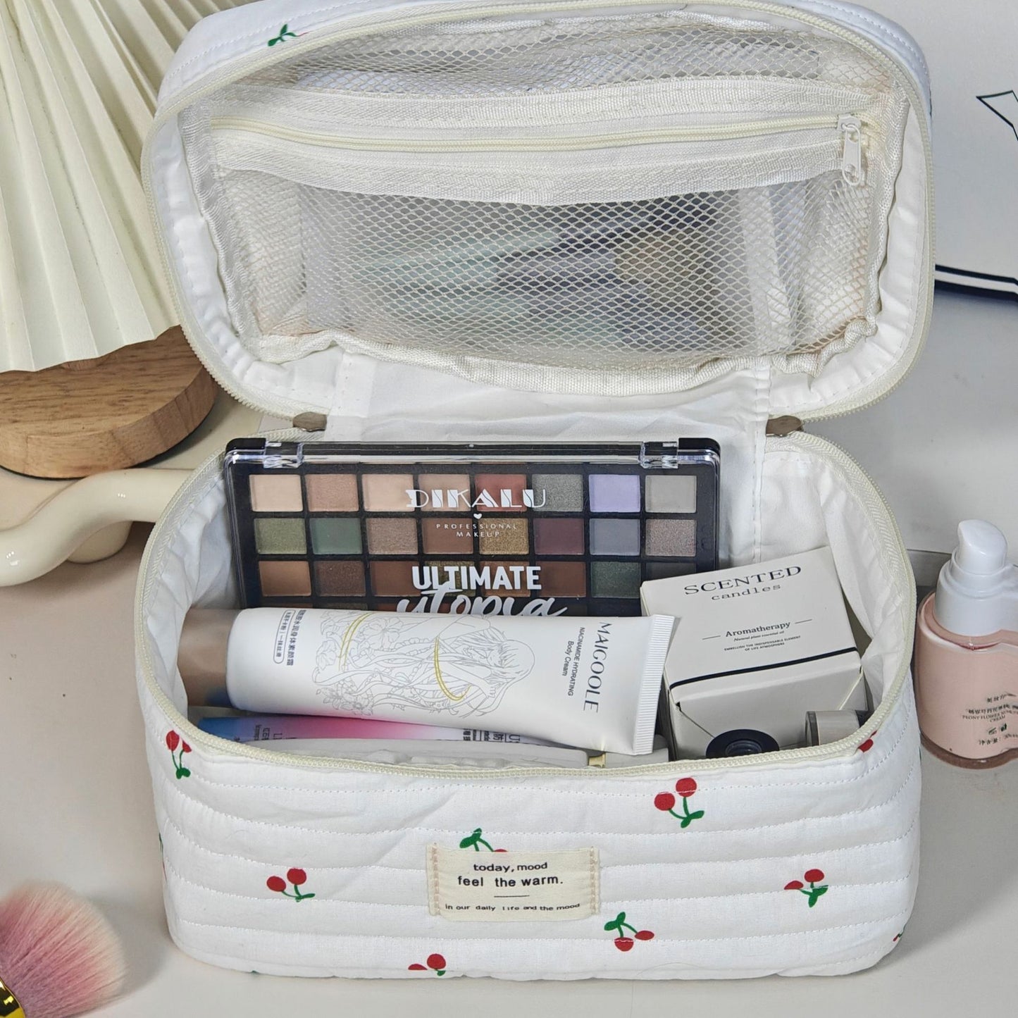 Bolsa de Almacenamiento Portátil de Gran Capacidad para Maquillaje de Mujer