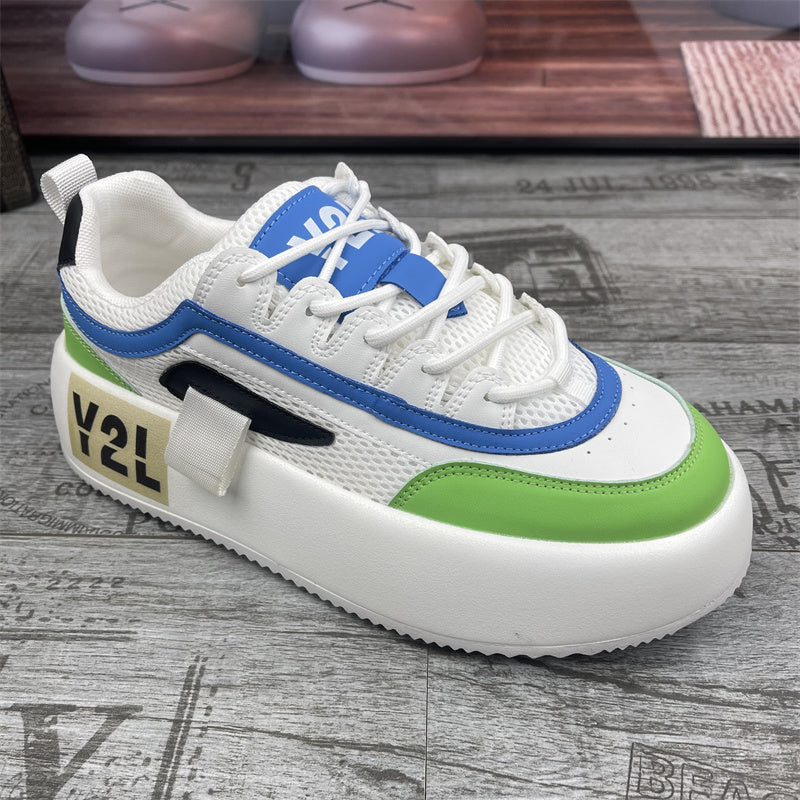 Zapatillas deportivas casuales de hombre de suela gruesa y corte alto con cordones