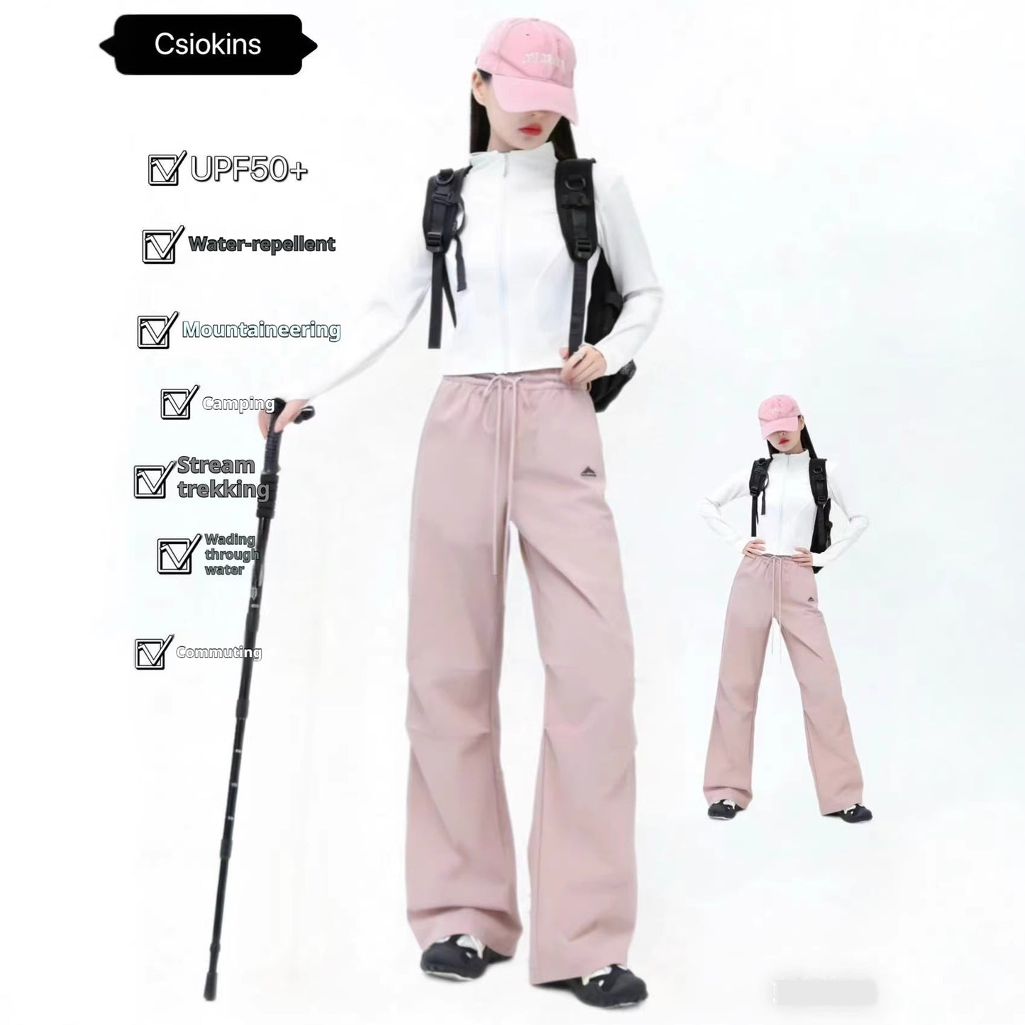Outdoor Quick-Drying High-Waisted Slimming Drapey Wide-Leg Pants