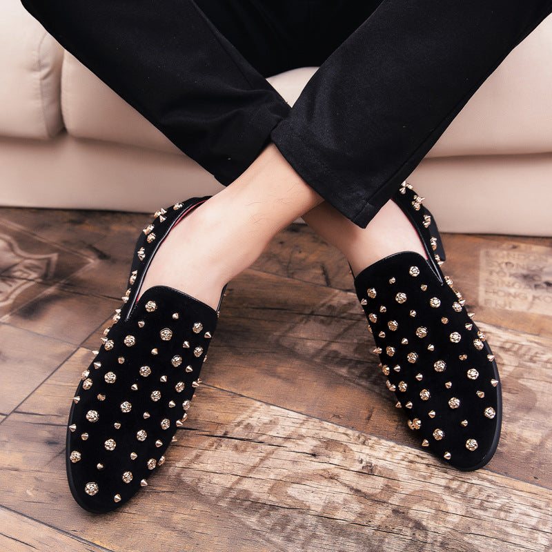 Zapatos informales de gamuza nubuck con tachuelas, talla grande, nuevos