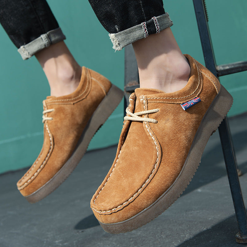 Nuevas zapatillas de cuero para hombre estilo coreano informal, modernas, versátiles, estilo británico