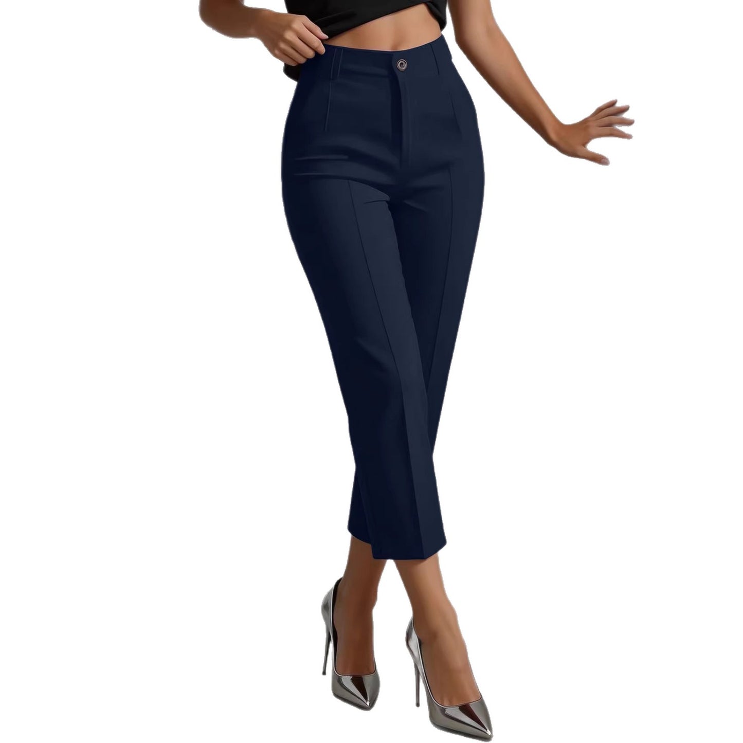 Women's High-Waisted Drapey Straight-Leg Pants