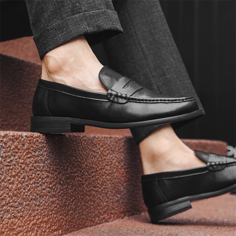 Casual Leather Shoes Men's Soft Bottom Slip-on