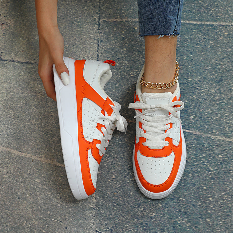 Zapatillas de tabla cómodas de suela blanda para pareja de plataforma de moda europea y americana, con cordones