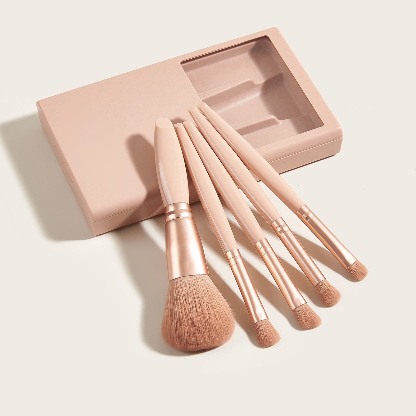 Set de viaje de 5 brochas de maquillaje con espejo