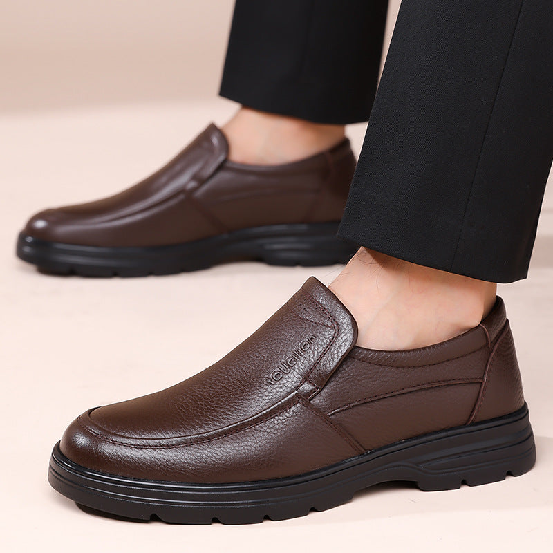 Zapatos de Cuero Genuino para Hombre, con Cordones, Estilo Casual de Negocios