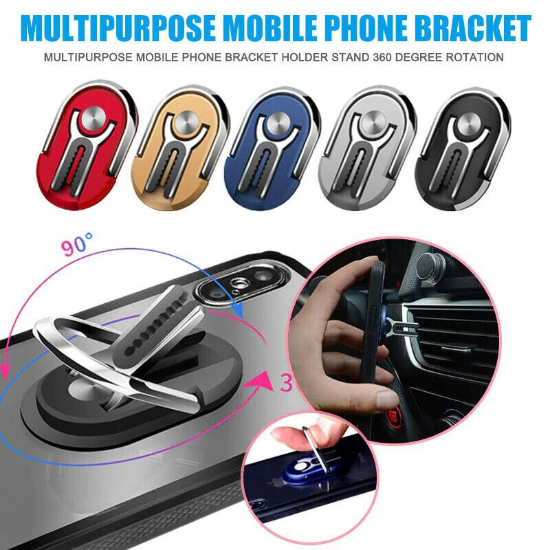 Soporte universal multiusos para teléfono móvil con agarre para la ventilación del coche, rotación, anillo para dedos