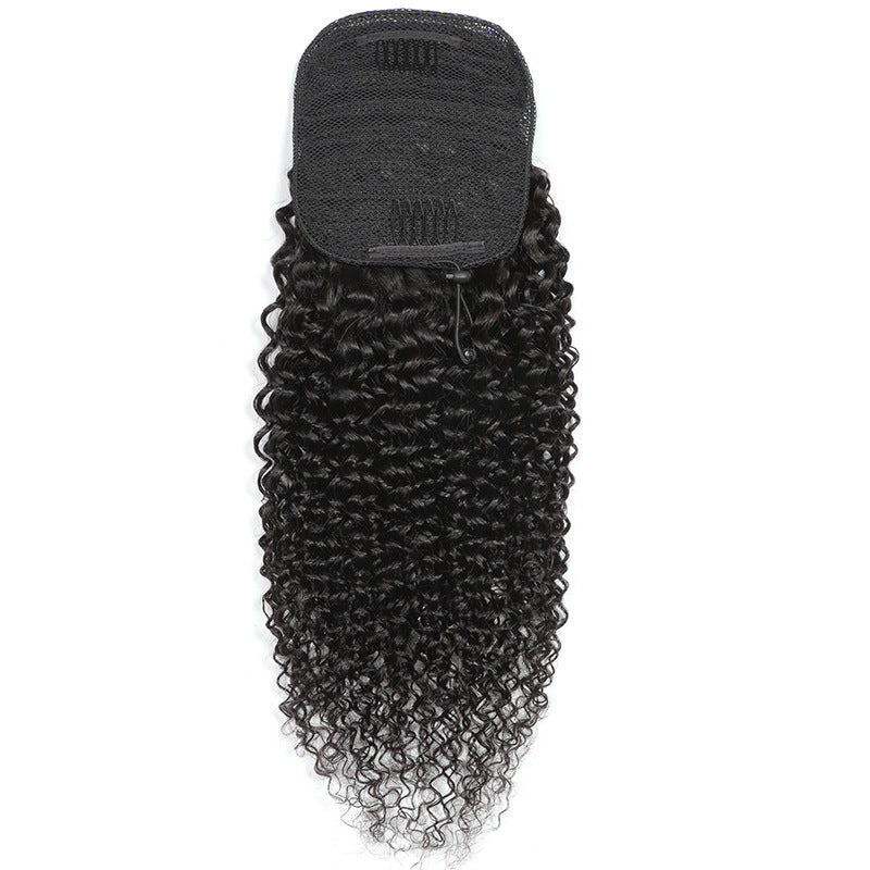 Cola de caballo de cabello humano de color natural para mujer