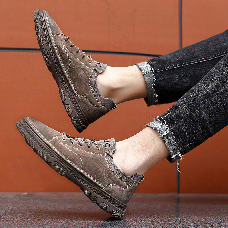 Zapatos de cuero casuales bajos de hombre para exteriores