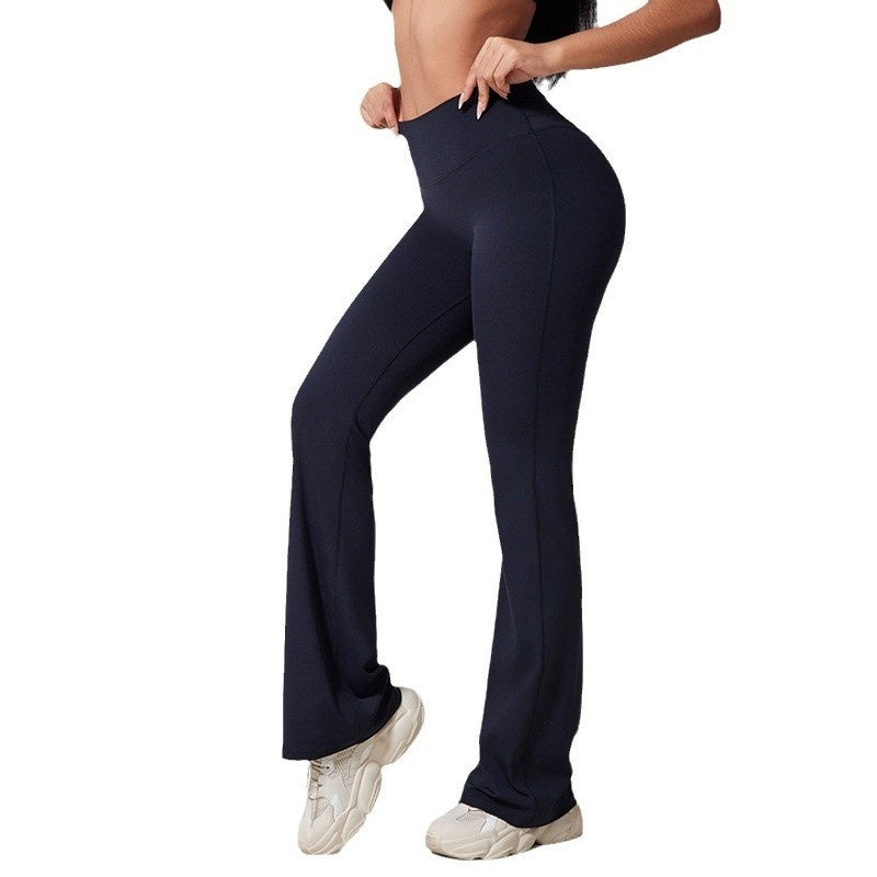 Pantalones acampanados de mujer de talle alto y corte ajustado con pierna ancha
