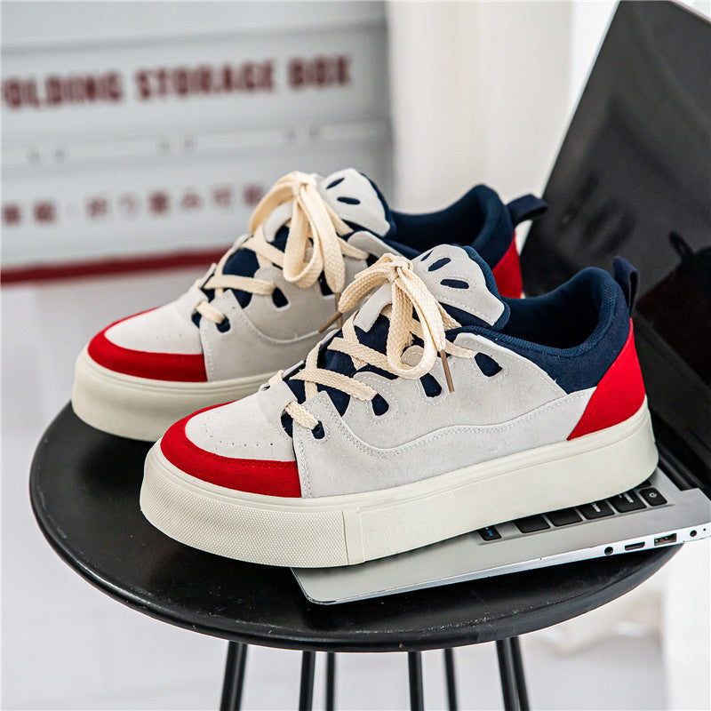 Zapatillas de skate de hombre de suela gruesa y corte bajo