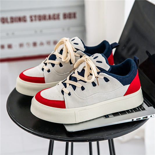 Zapatillas de skate de hombre de suela gruesa y corte bajo