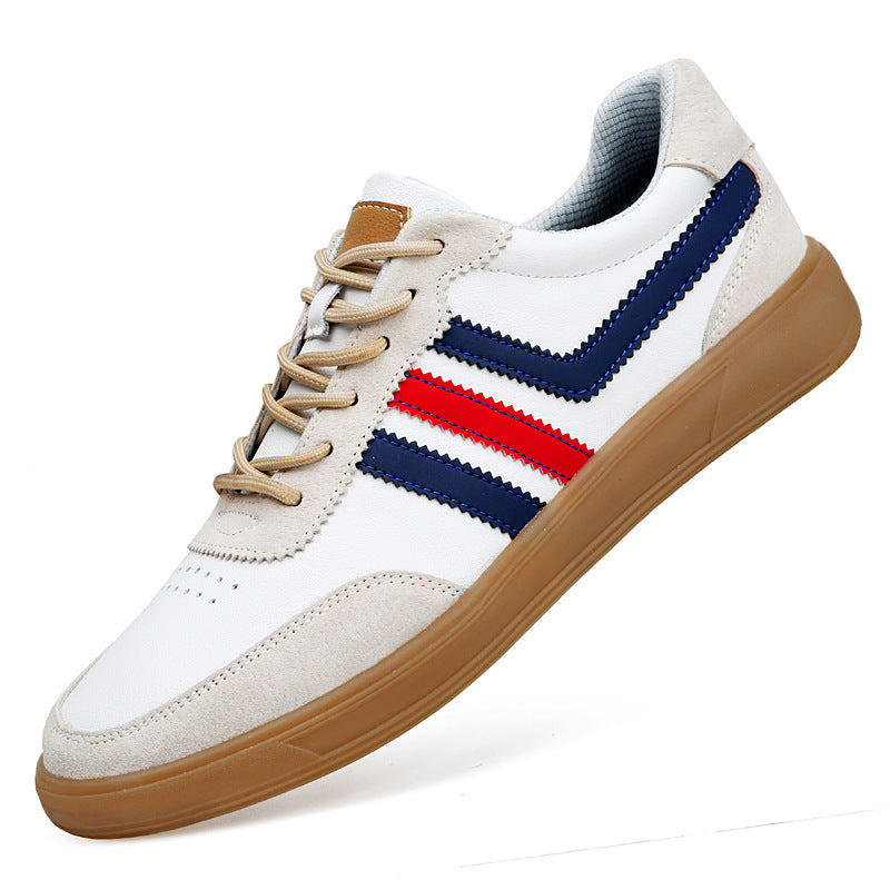 Zapatillas de cuero para hombre con plantillas internas para aumentar la altura y suelas de goma estilo tendón