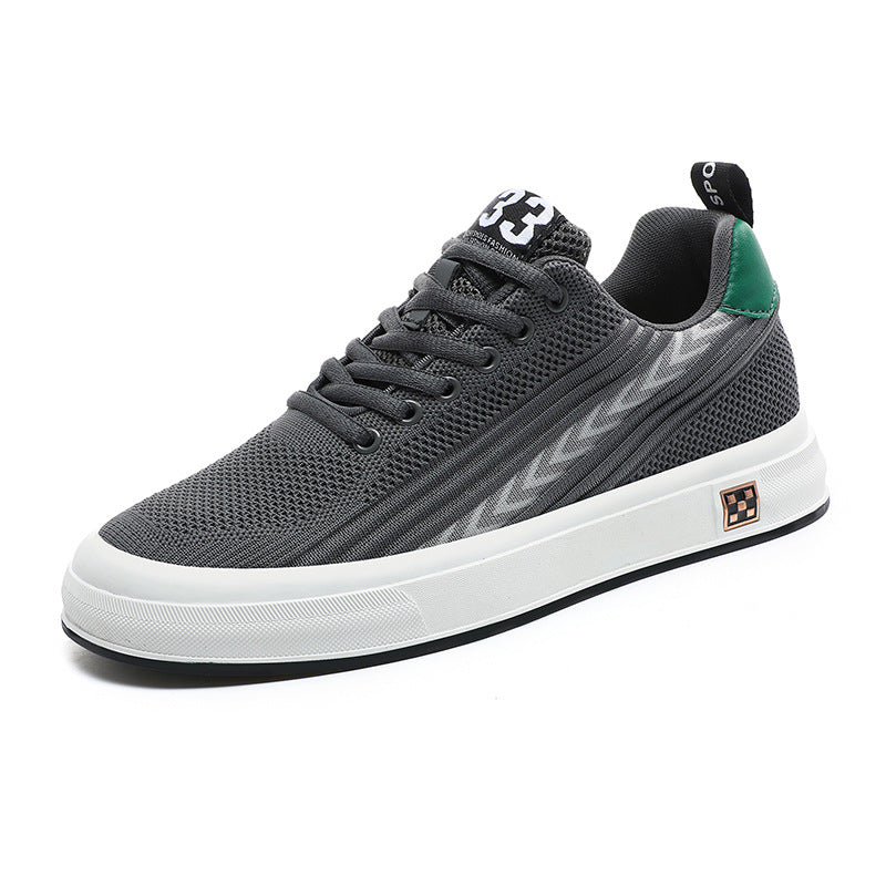 Zapatillas voladoras tejidas de malla resistente al desgaste, deportivas informales, con plantilla invisible de aumento de altura para hombre