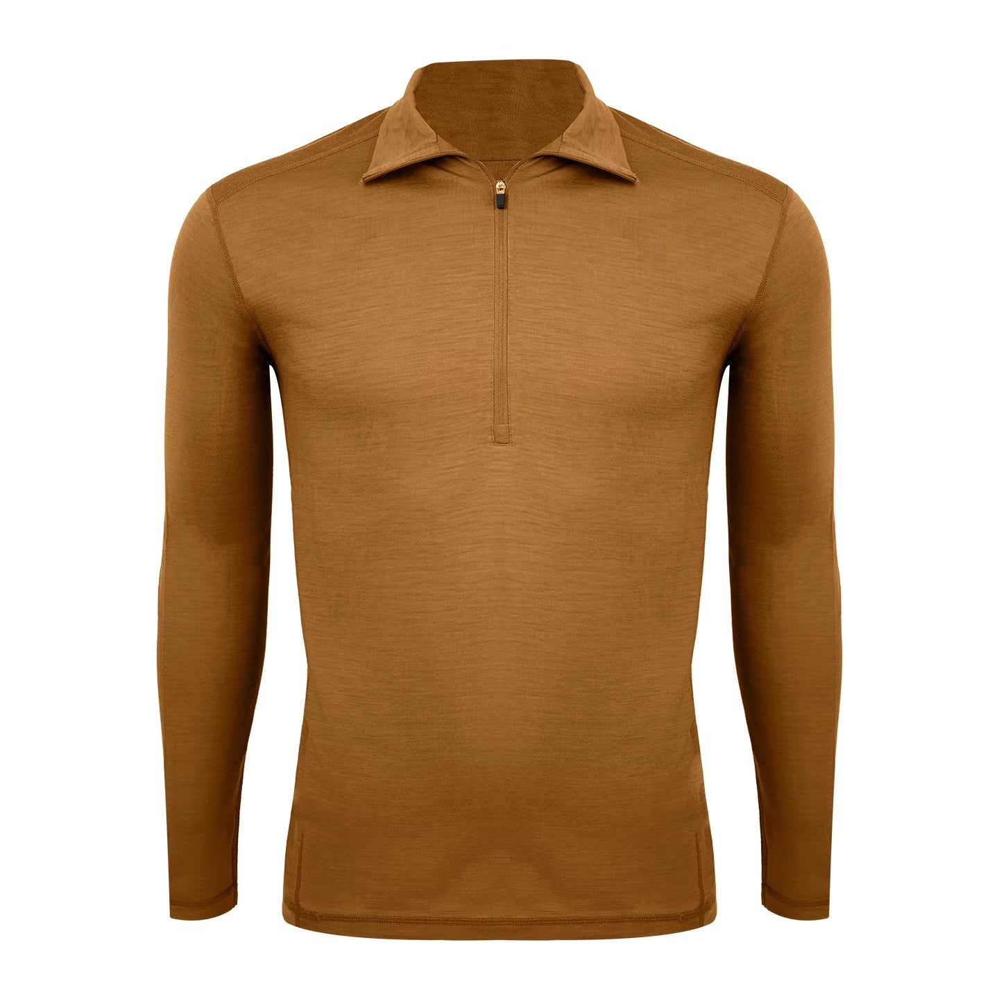 Gray Shell Quick-Dry Half-Zip Mens Outdoor Wool Long-Sleeve