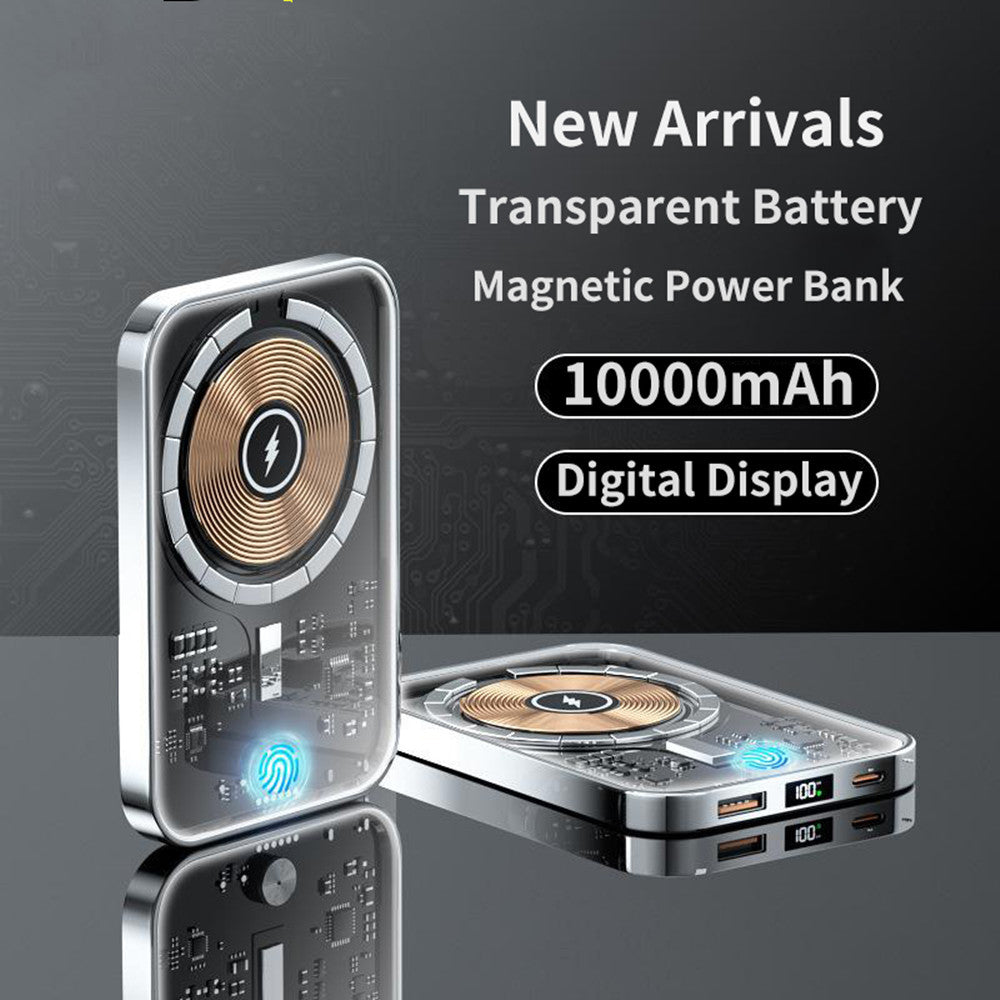 Batería Externa Magnética Transparente de Carga Rápida de 22.5W