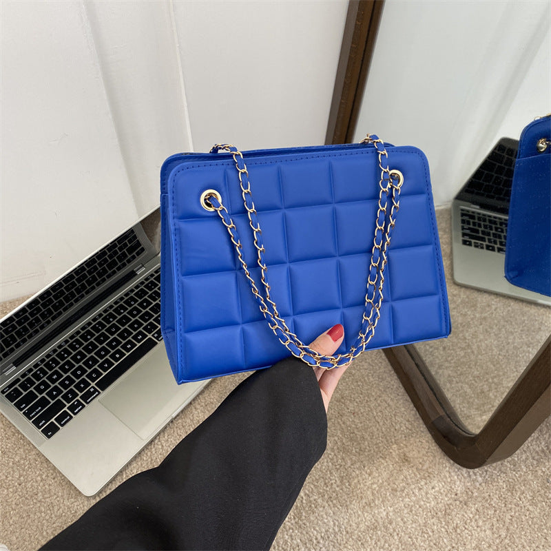Bolso de Cuadros Pequeño con Bordado de Patrón de Diamantes para Mujer