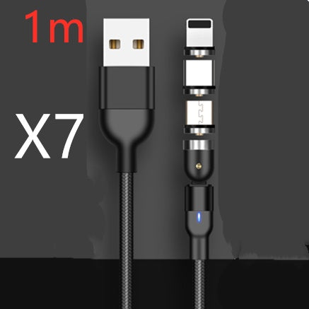 Cable de datos magnético con rotación de 540 grados y 180 grados, cable de carga, succión ciega, cable magnético doblado tres en uno