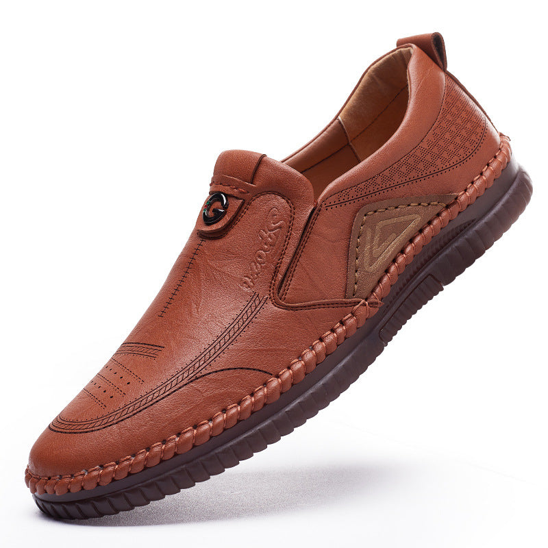 Zapatos casuales de cuero, suaves y transpirables para hombre