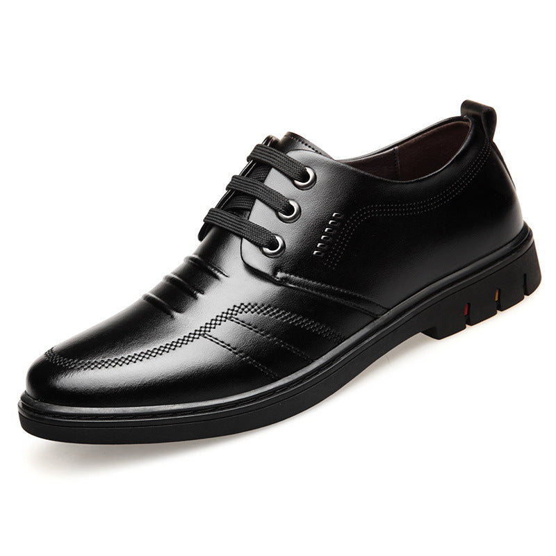 Zapatillas de cuero informales de negocios con plantilla para aumentar la altura para hombres