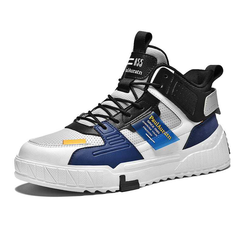 Zapatillas informales de piel con paneles y caña alta