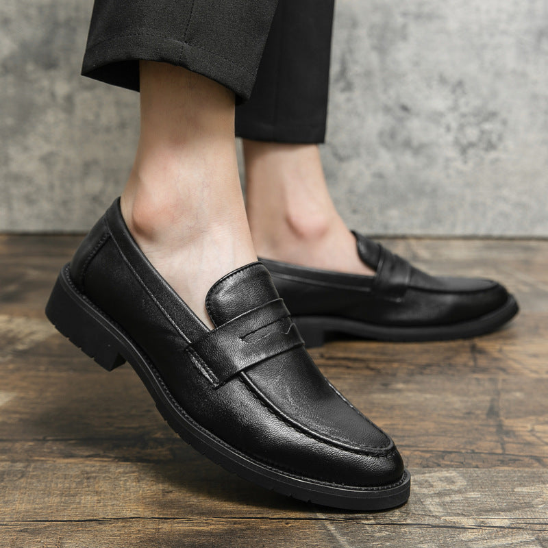 Mocasines británicos retro sin cordones con punta redonda