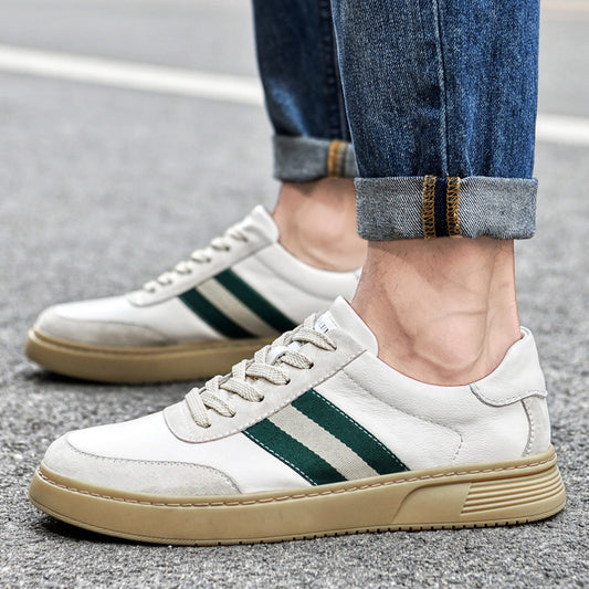 Nuevos Zapatos Casuales Planos para Hombre con Cordones de Cuero Vacuno