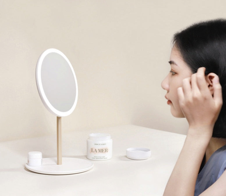 Espejo de maquillaje plegable LED