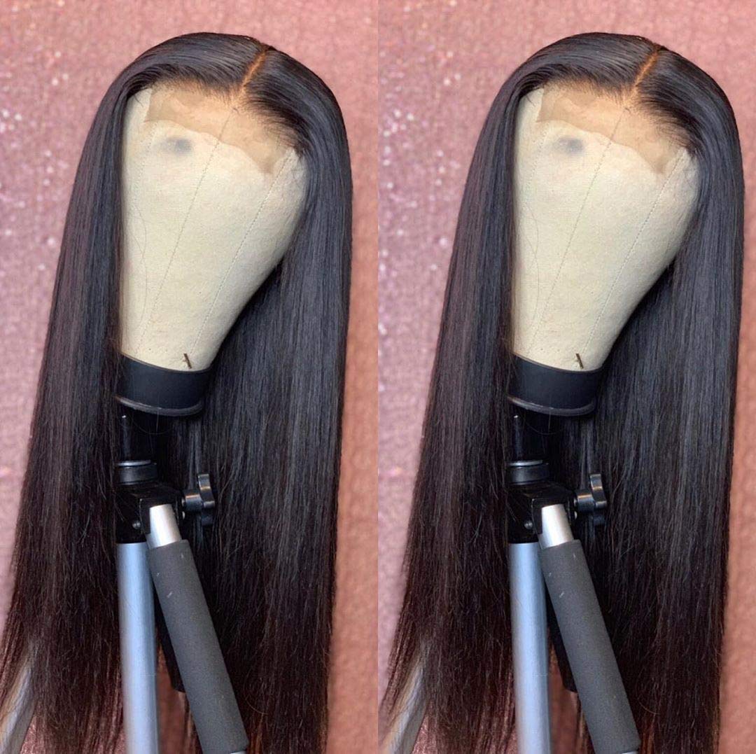 Peluca brasileña de cabello humano liso con encaje frontal