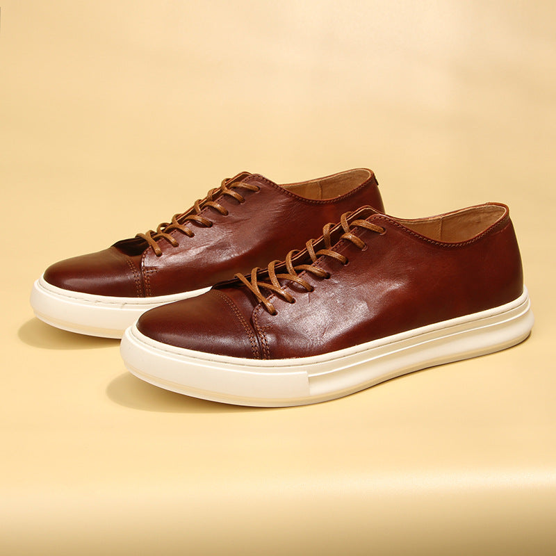 Zapatos de cuero casuales vintage lavados de piel de caballo