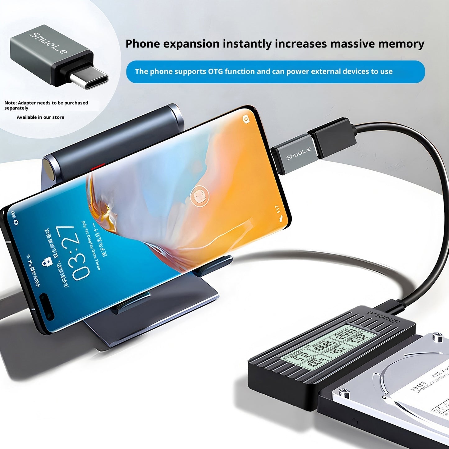Conector de cable conversor de estado sólido USB 3.2 para disco duro