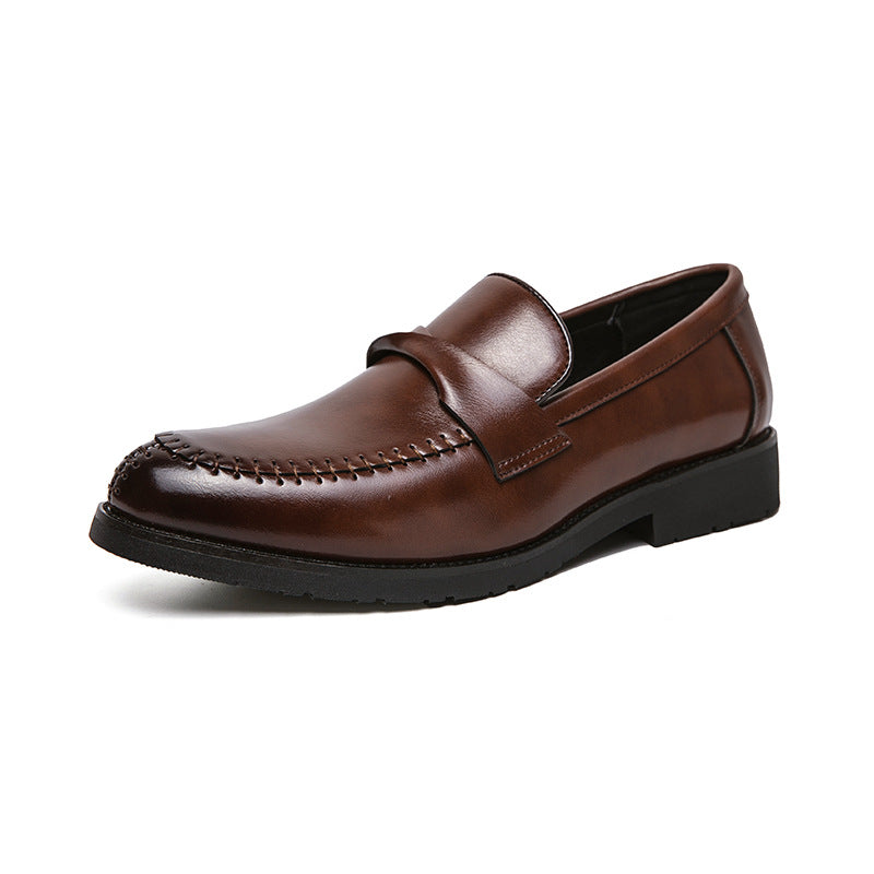 Zapatos de cuero informales y elegantes para hombre, estilo británico de negocios