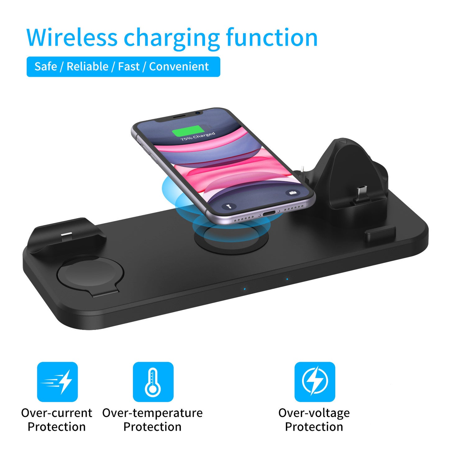 Compatible con Apple, cargador inalámbrico multifuncional