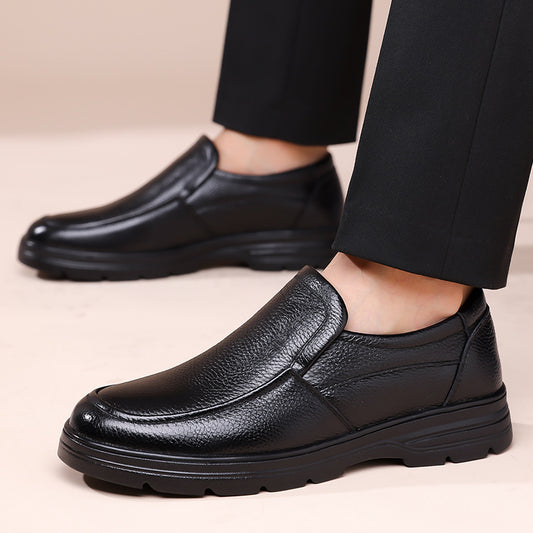 Zapatos de Cuero Genuino para Hombre, con Cordones, Estilo Casual de Negocios