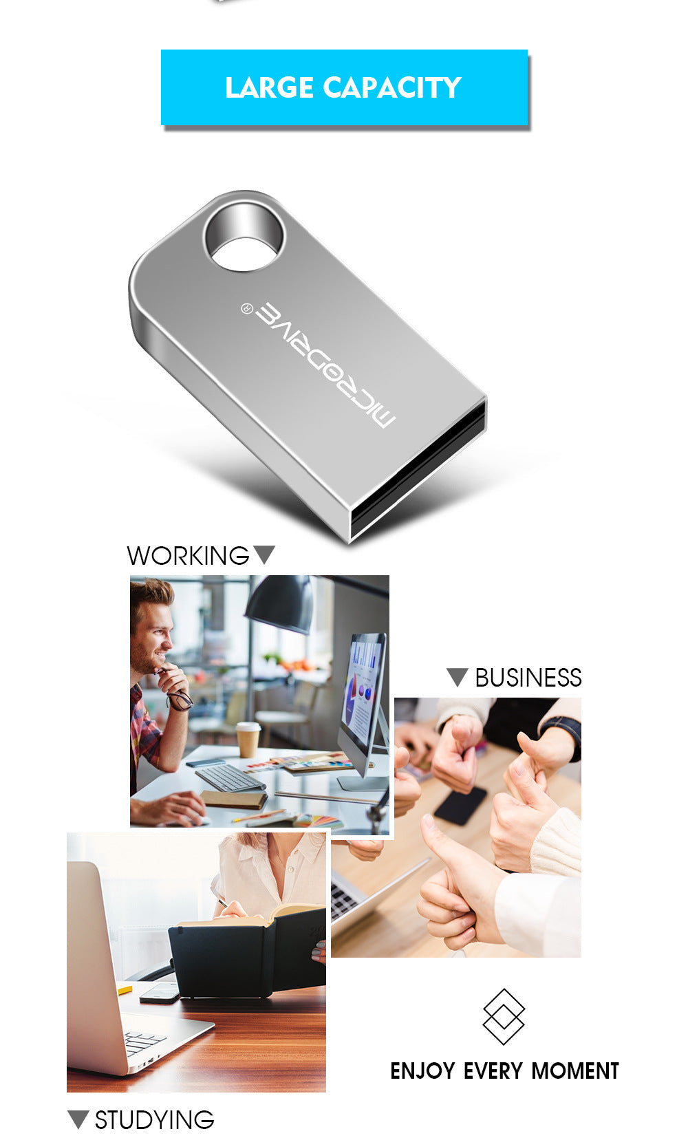 Disco USB mini de 16G para vehículos, gran capacidad de 64g