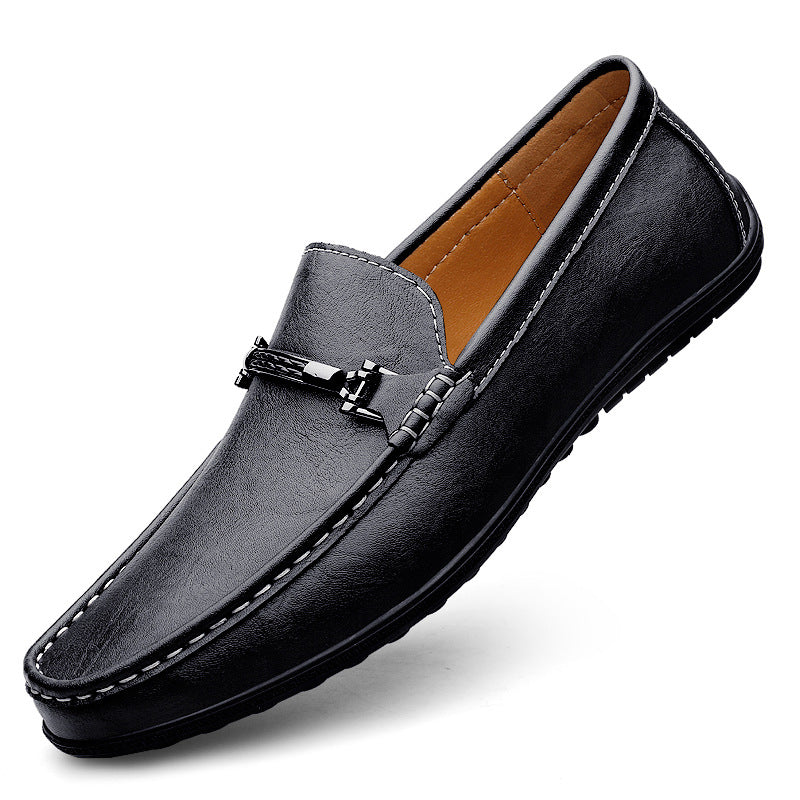 Zapatos de cuero genuino transpirables de talla grande para hombre