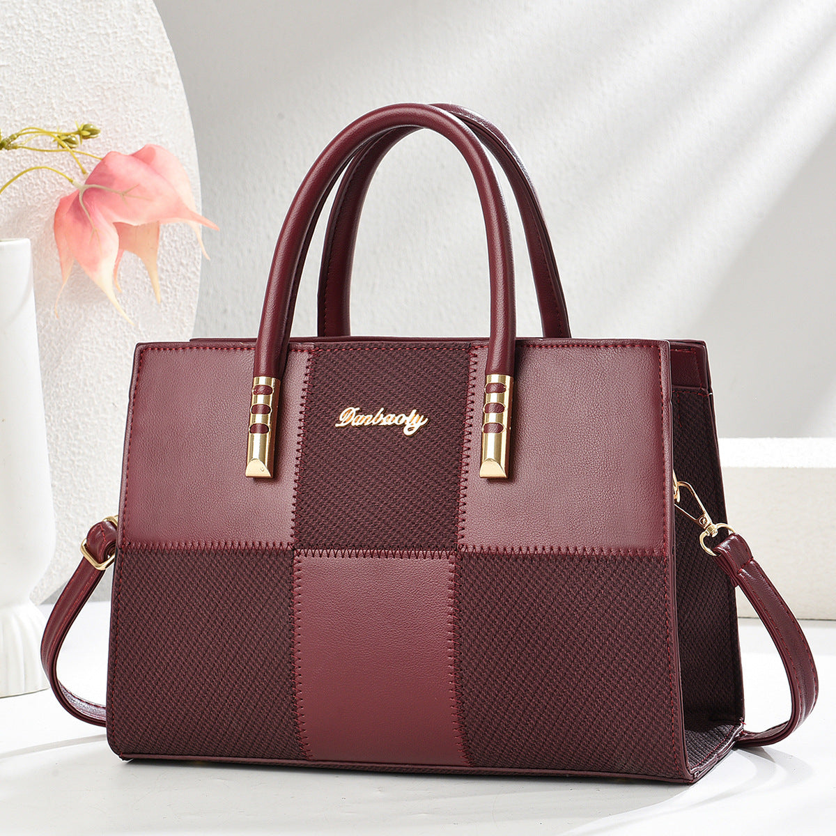 Bolso tote para mujer, nuevo, elegante, de gran capacidad, con diseño atrevido de retazos de bloques de color