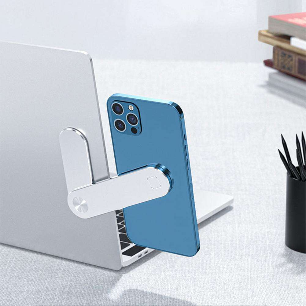 Soporte para teléfono portátil, clip lateral ajustable para portátil, soporte magnético para monitor de portátil, soporte para teléfono móvil para portátil, soporte de expansión plegable de aluminio para tableta, para doble pantalla
