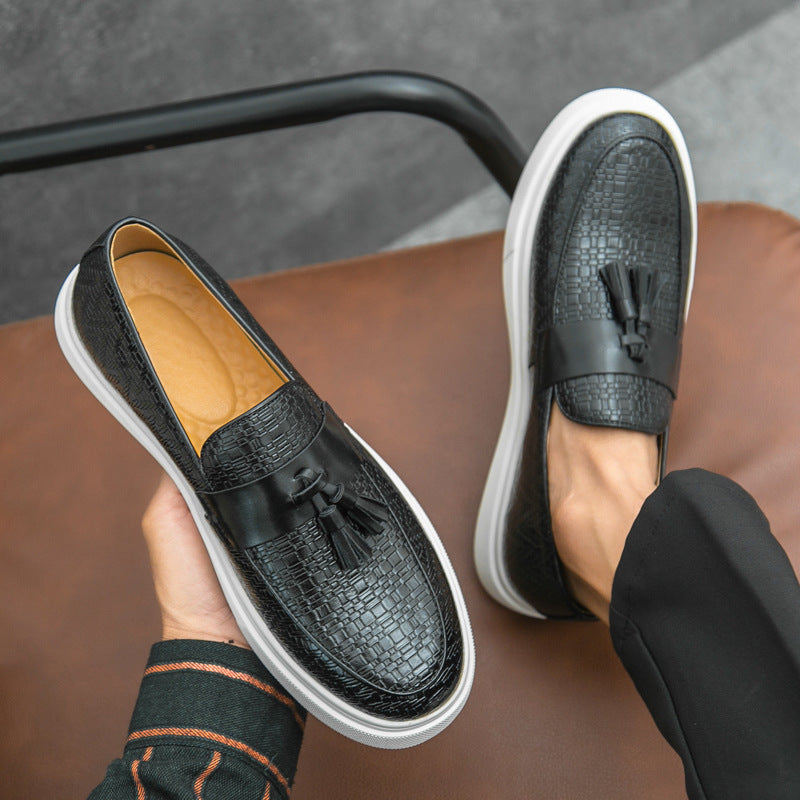 Casual Fashion Men's Plus Size Fringed Leather Shoes