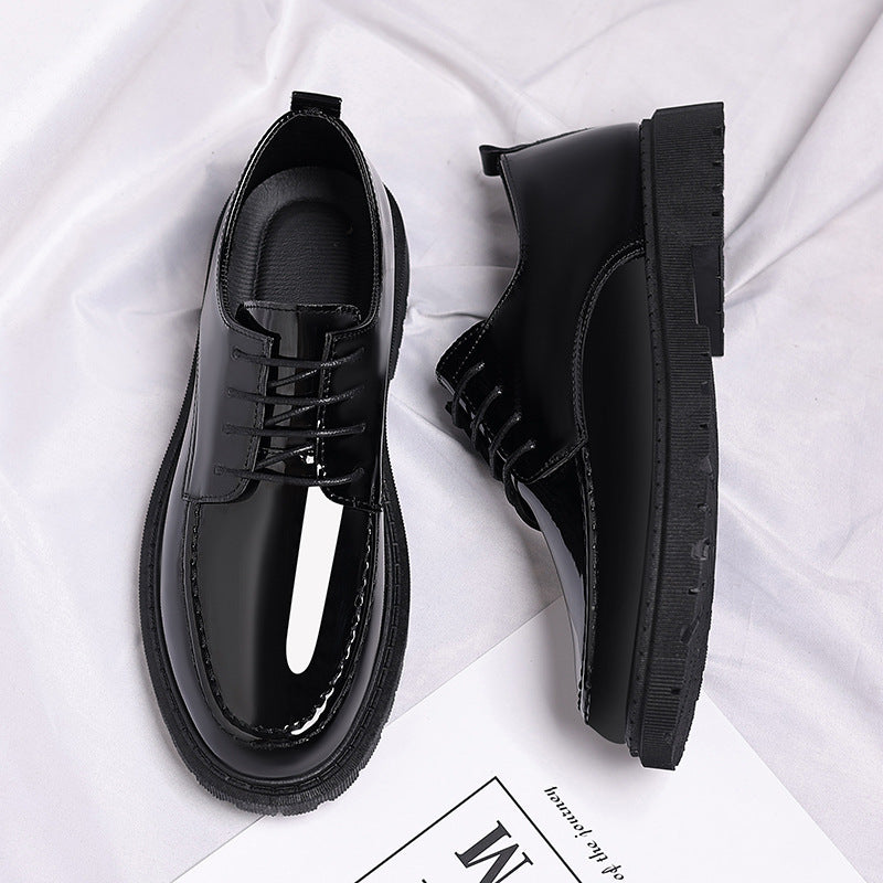 Zapatos de cuero casuales de hombre, de estilo moderno y con acabado pulido